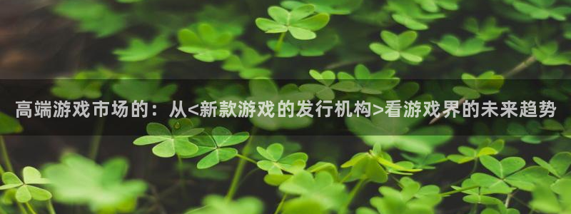 雷火电竞注册登录官网：高端游戏市场的：从<新款游戏的发行机构>看游戏界的未来趋势